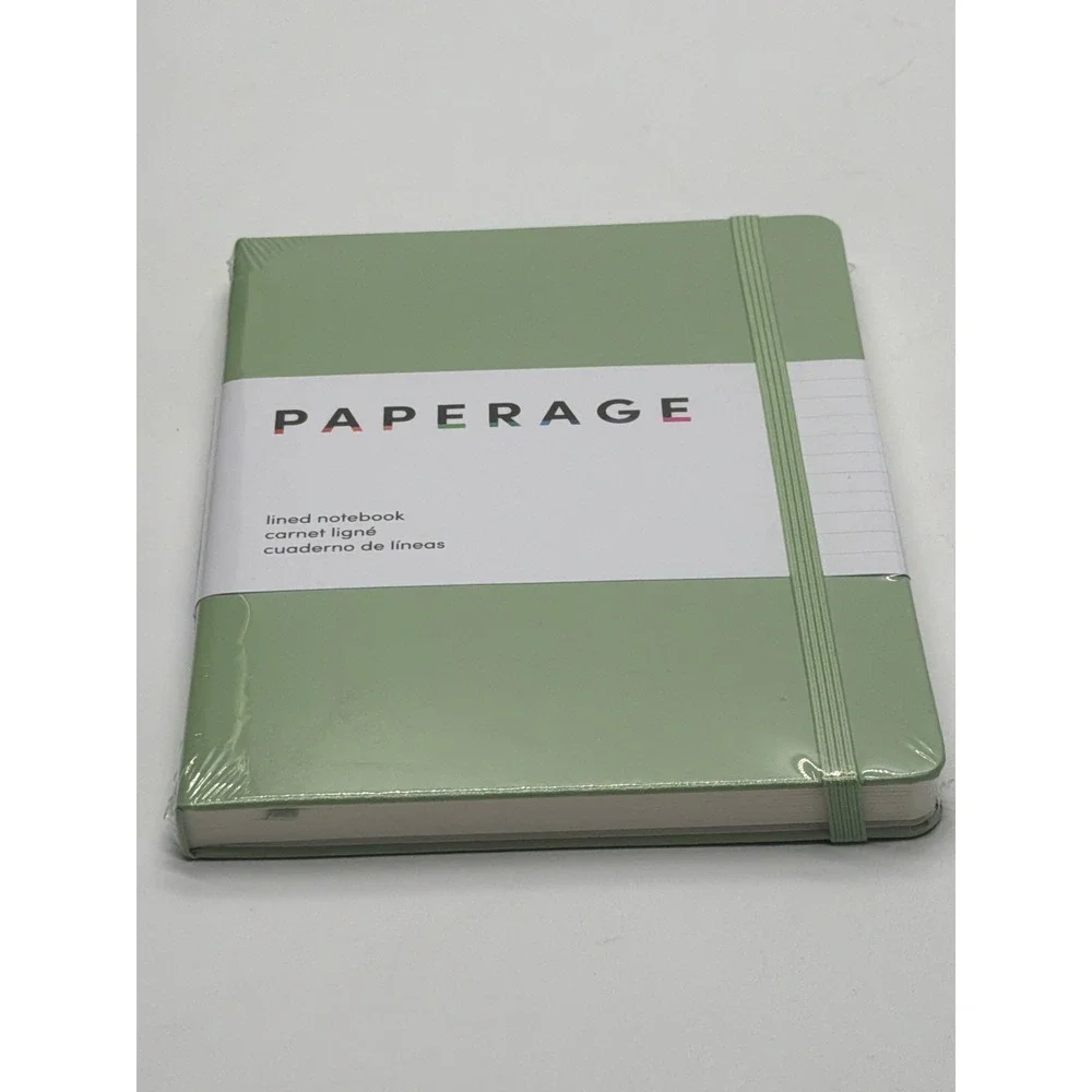 Paperage Lined Notebook Sage Green Hardcover 160 Pages 5.6x8 Journal 100gsm